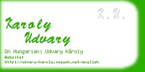 karoly udvary business card